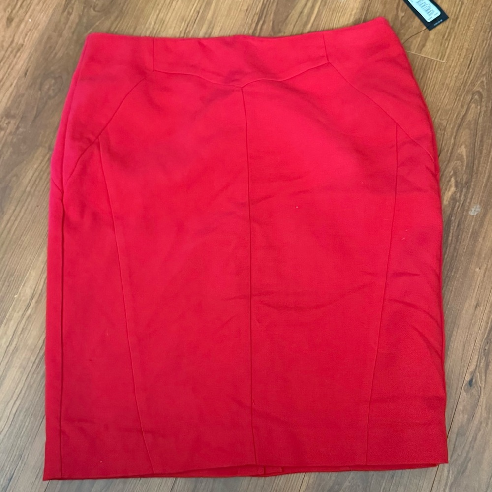 Worthington Red Knee-Length Pencil Skirt for Work